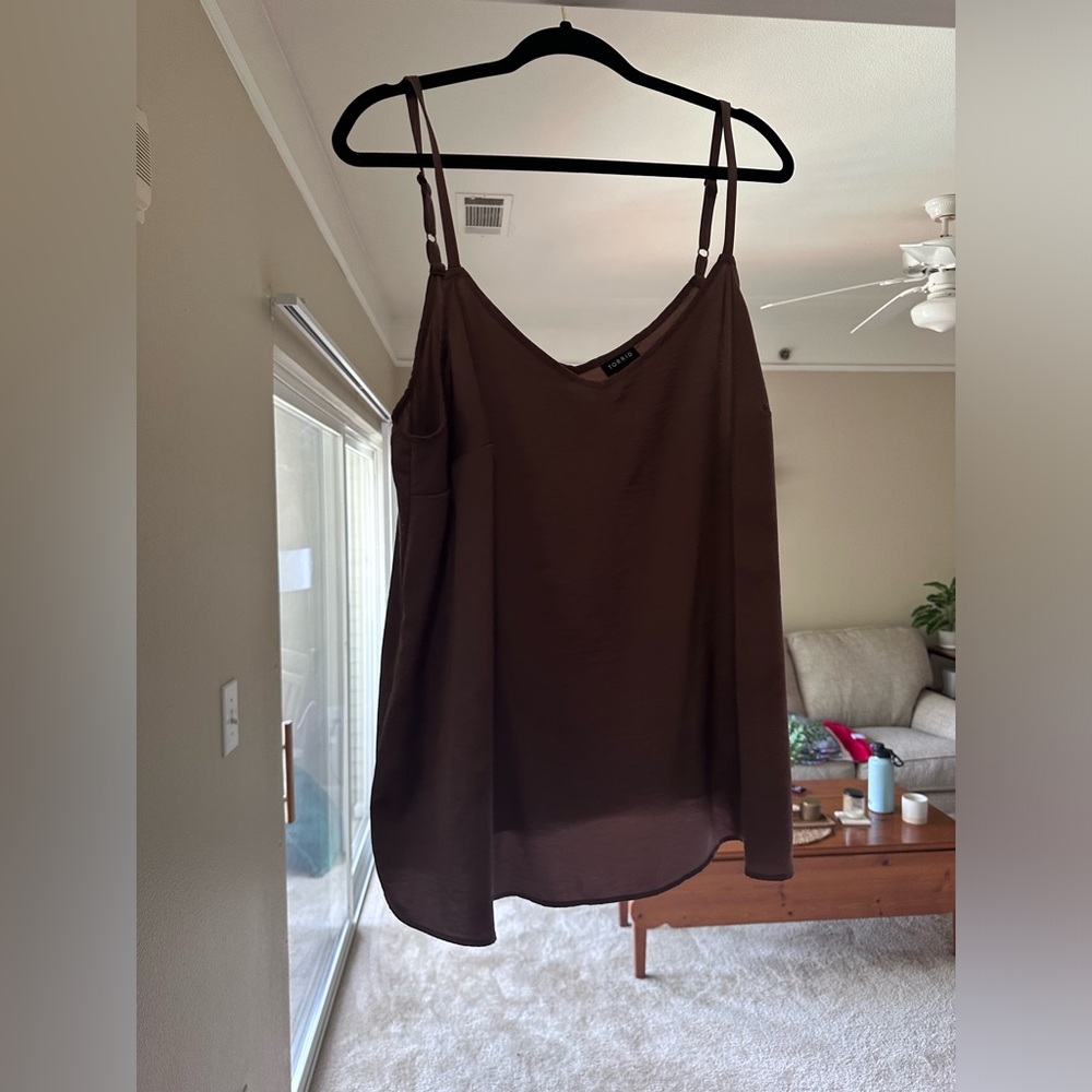 Brown silk tank